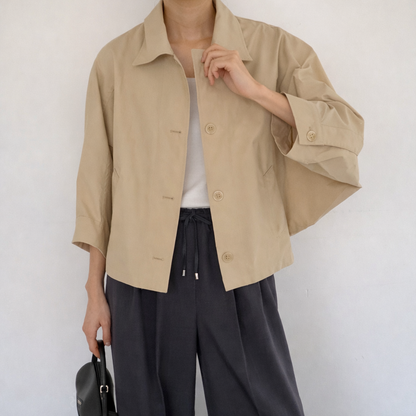 Cape Back  Short Trench Jacket – Women One Size