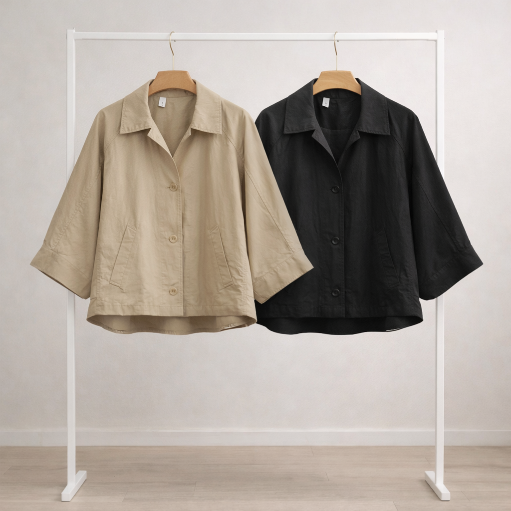 Cape Back  Short Trench Jacket – Women One Size