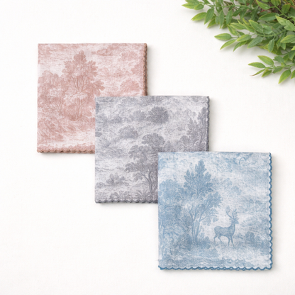 Vintage Toile De Jouy Cotton Handkerchief – Soft Square Petit Scarf
