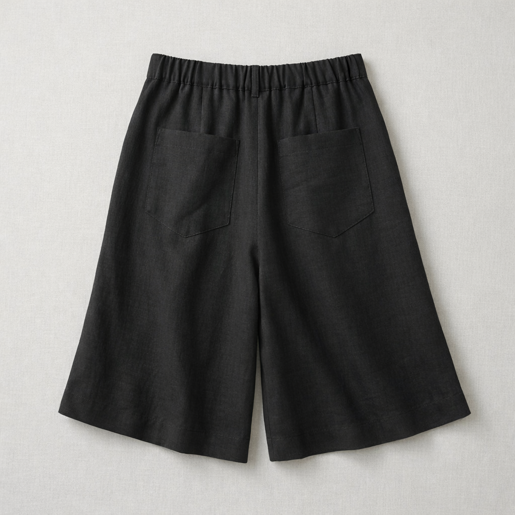 Relaxed Fit Linen Bermuda Shorts – Women One Size