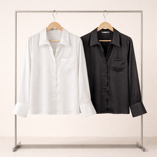 Satin Shine Blouse - Women One Size