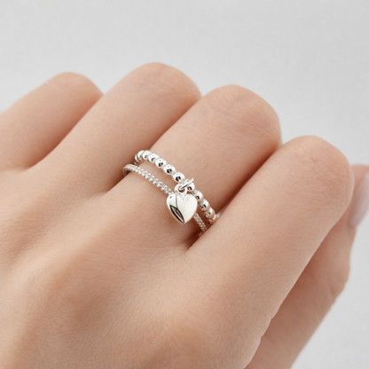 Cubic Zirconia Thread Silver Ring – Slim Minimal Stacking Ring