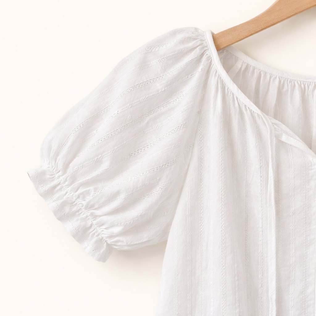 Soft Air Cotton Puff Sleeve Pajama Set – Women One Size