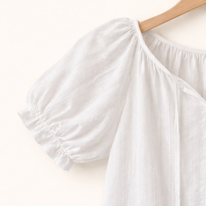 Soft Air Cotton Puff Sleeve Pajama Set – Women One Size