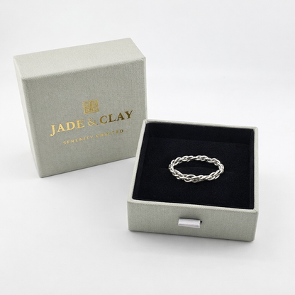 Fluid Twisted Chain Ring in Silver