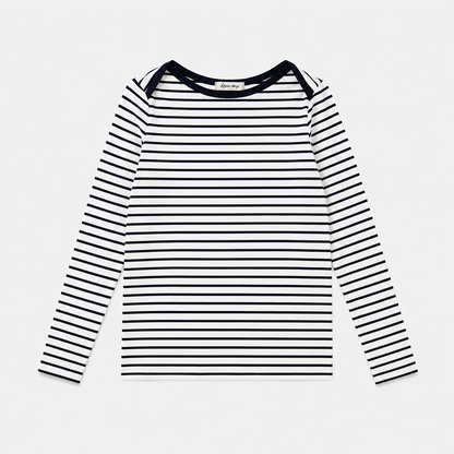 Marin Stripe Boat Neck Long Sleeve Top - Women One Size