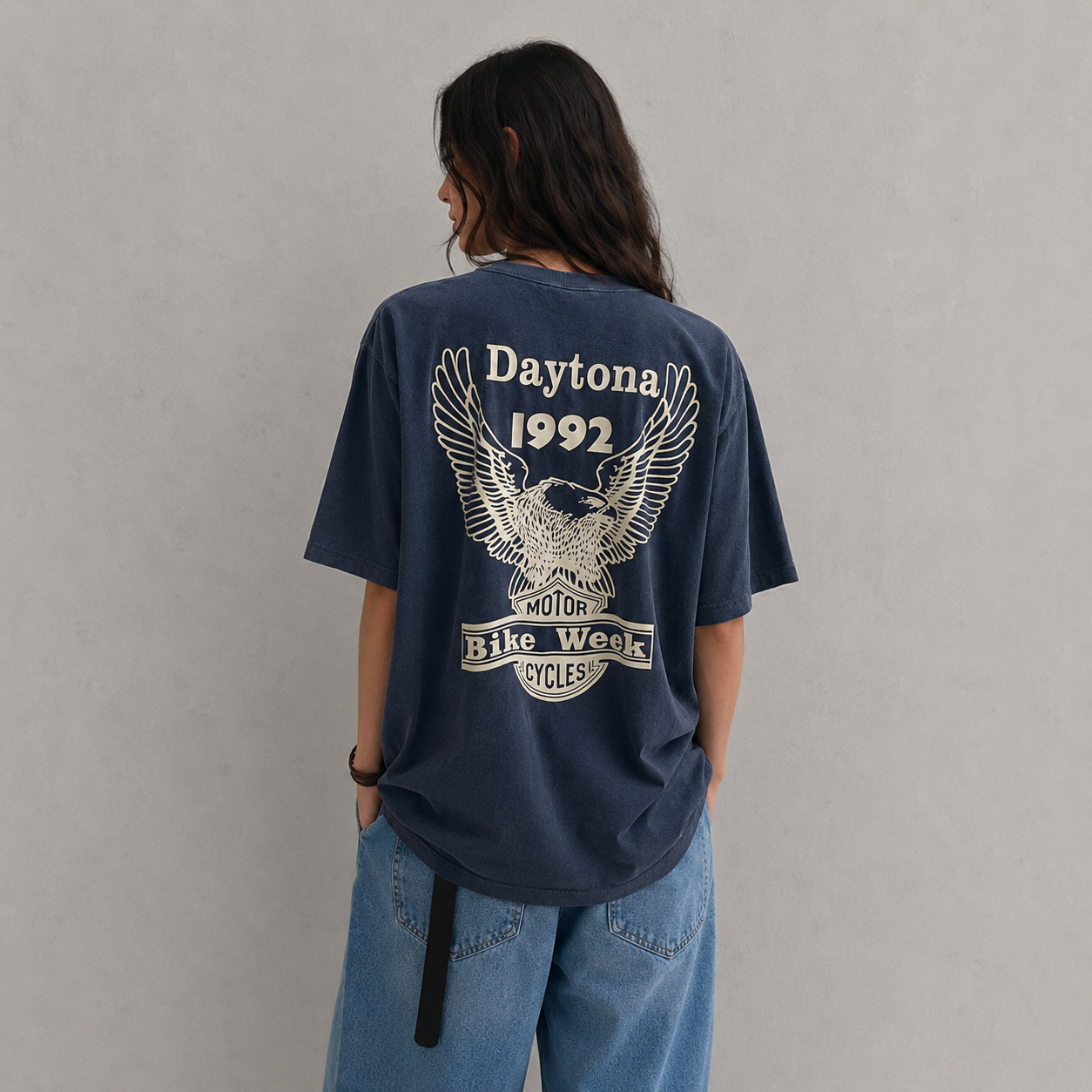 Daytona 1992 Eagle Graphic Tee ( Pigment Dyed ) – Women One Size