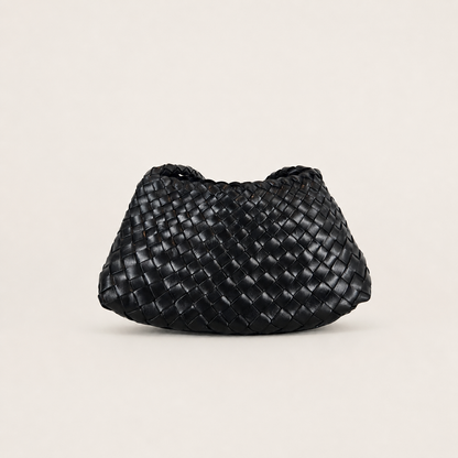 LOBAN Woven Leather Shoulder Bag with Inner Pouch