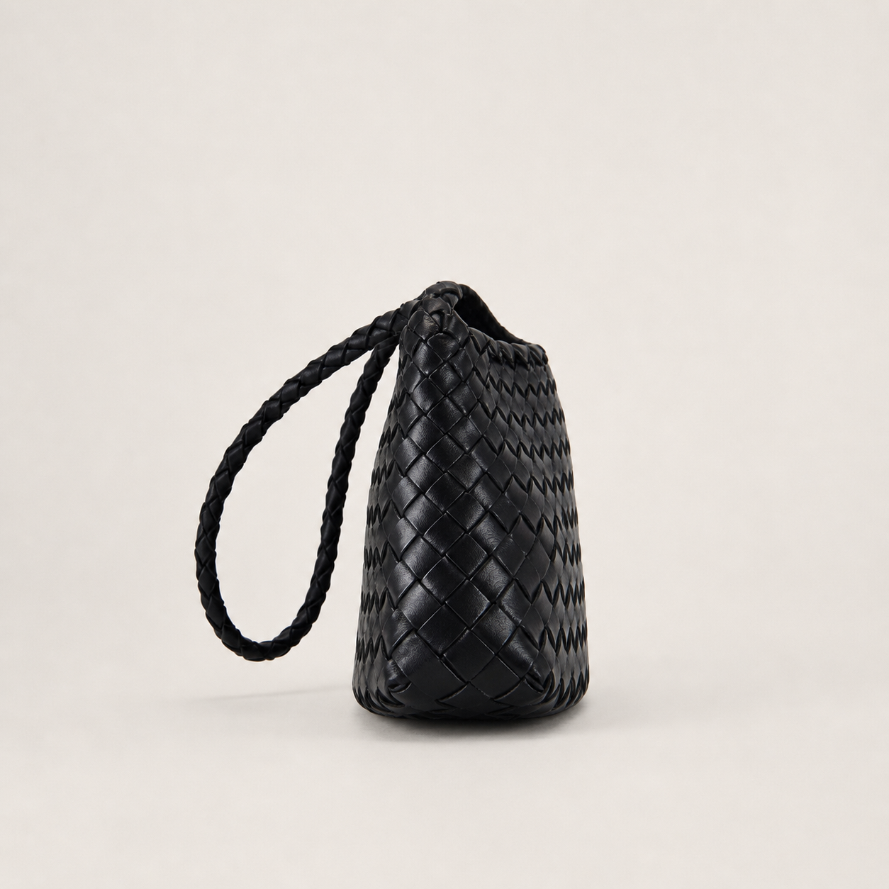 LOBAN Woven Leather Shoulder Bag with Inner Pouch