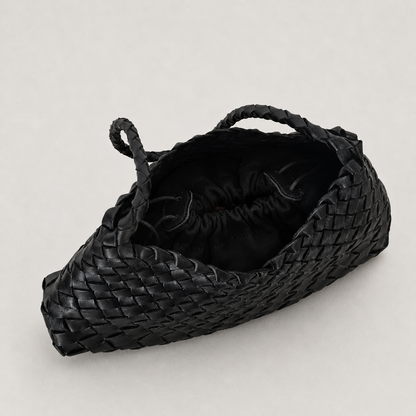 LOBAN Woven Leather Shoulder Bag with Inner Pouch