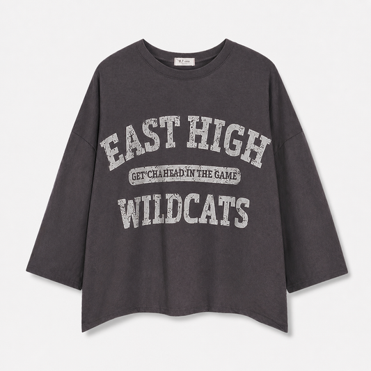 East High Wildcats 3/4 Sleeve Graphic Tee – Women One Size