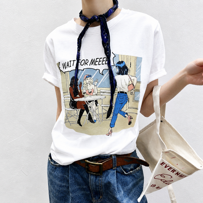 Wait For Me Graphic Tee – Soft Cotton Statement - Women One Size