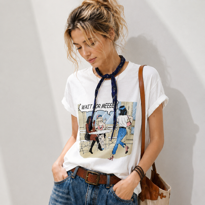 Wait For Me Graphic Tee – Soft Cotton Statement - Women One Size
