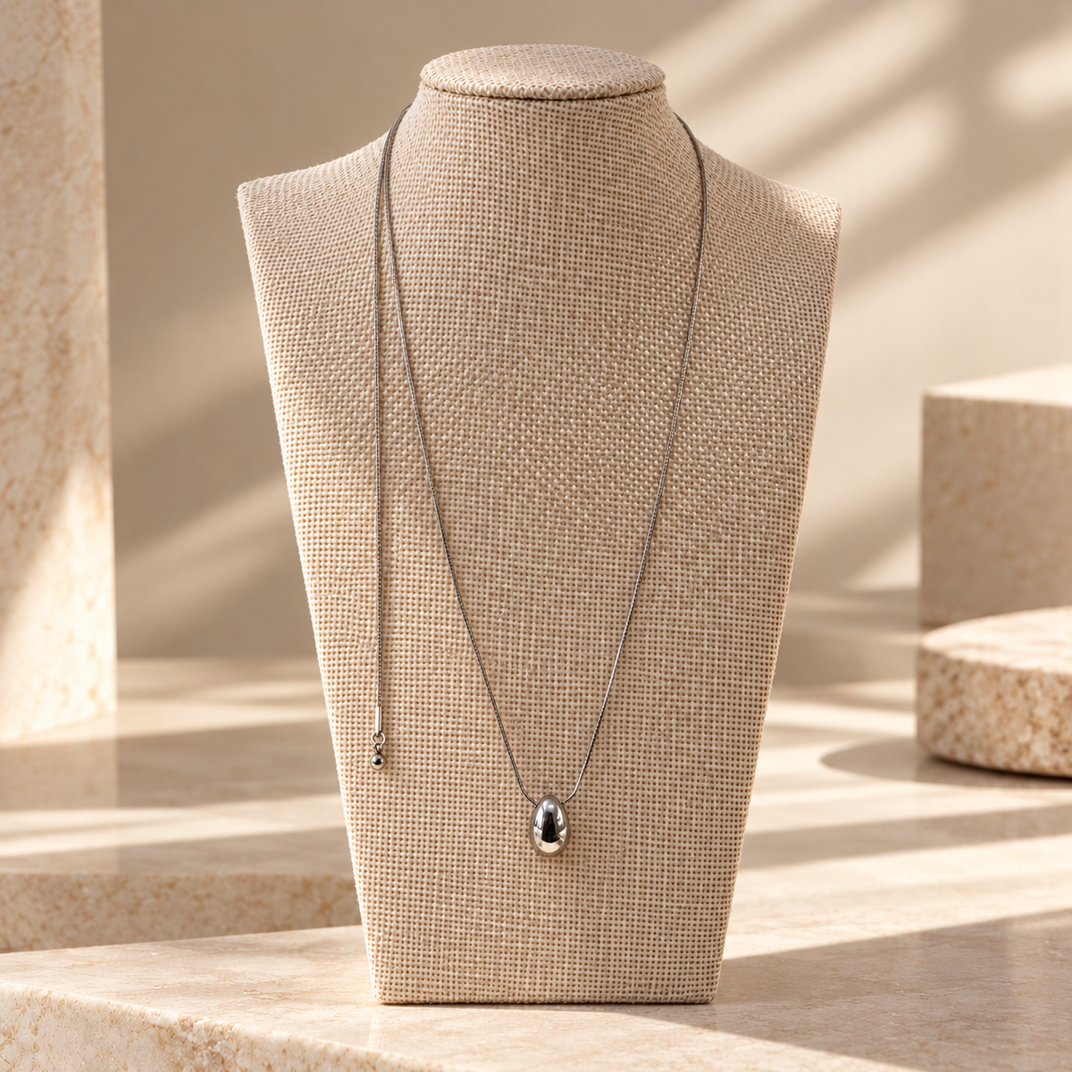 Egg Drop Adjustable Lariat Necklace