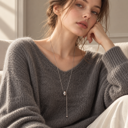 Egg Drop Adjustable Lariat Necklace