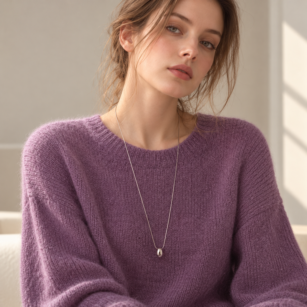 Egg Drop Adjustable Lariat Necklace
