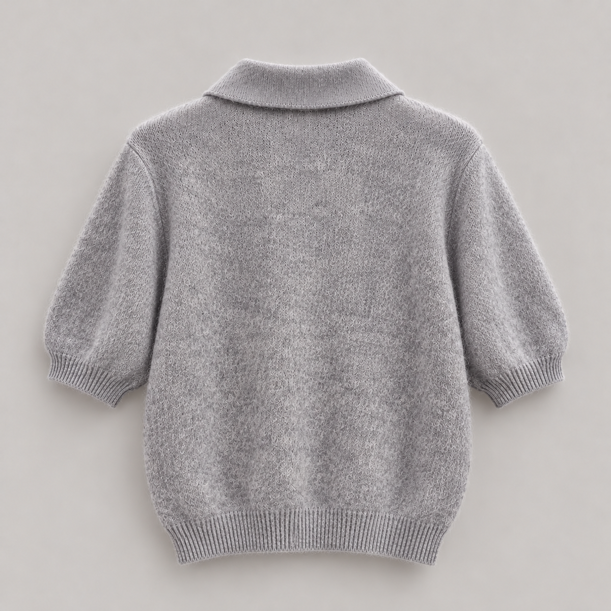 Embellished Collar Wool Cashmere Silk Knit Top - Women One Size
