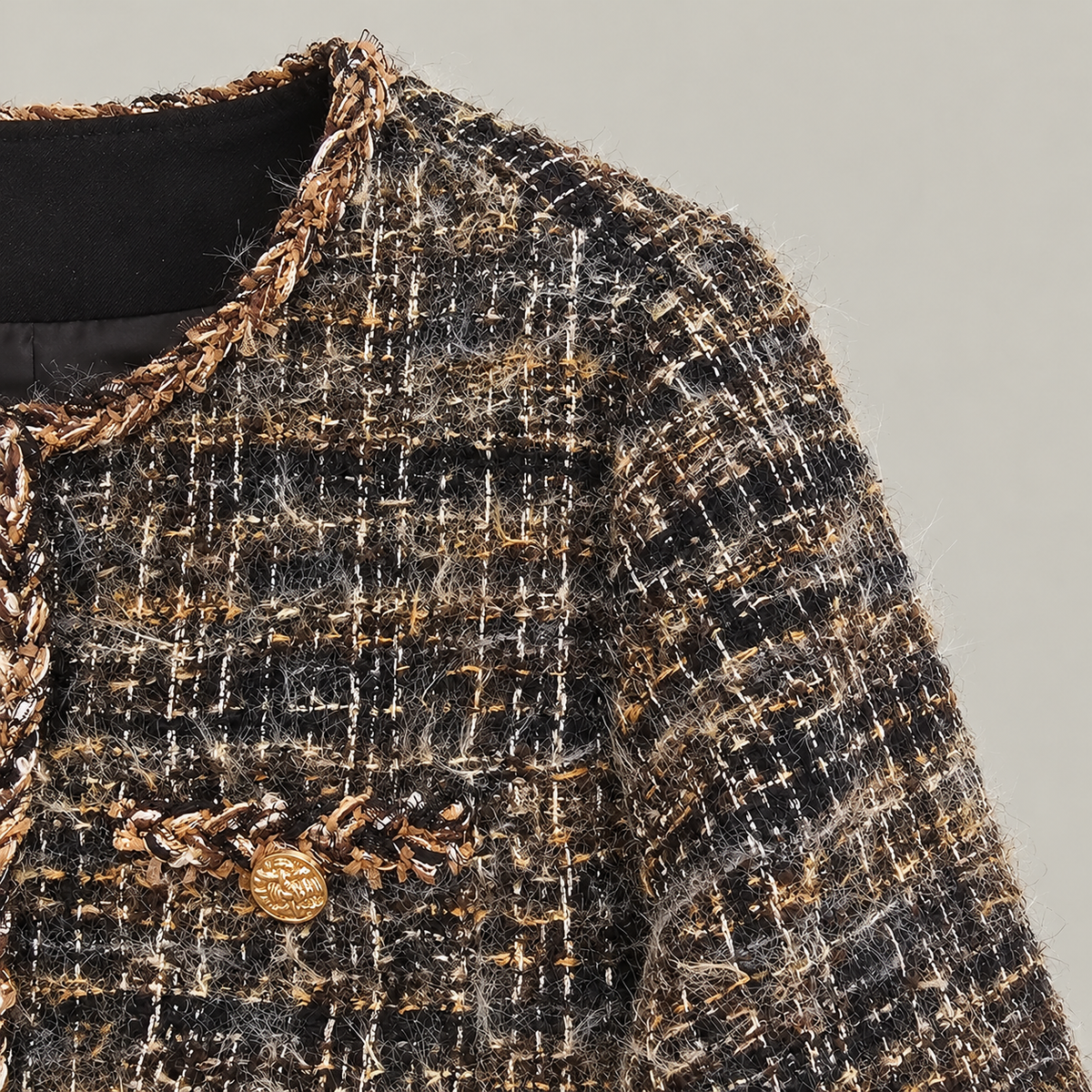 Textured Bouclé Tweed Jacket - Women One Size