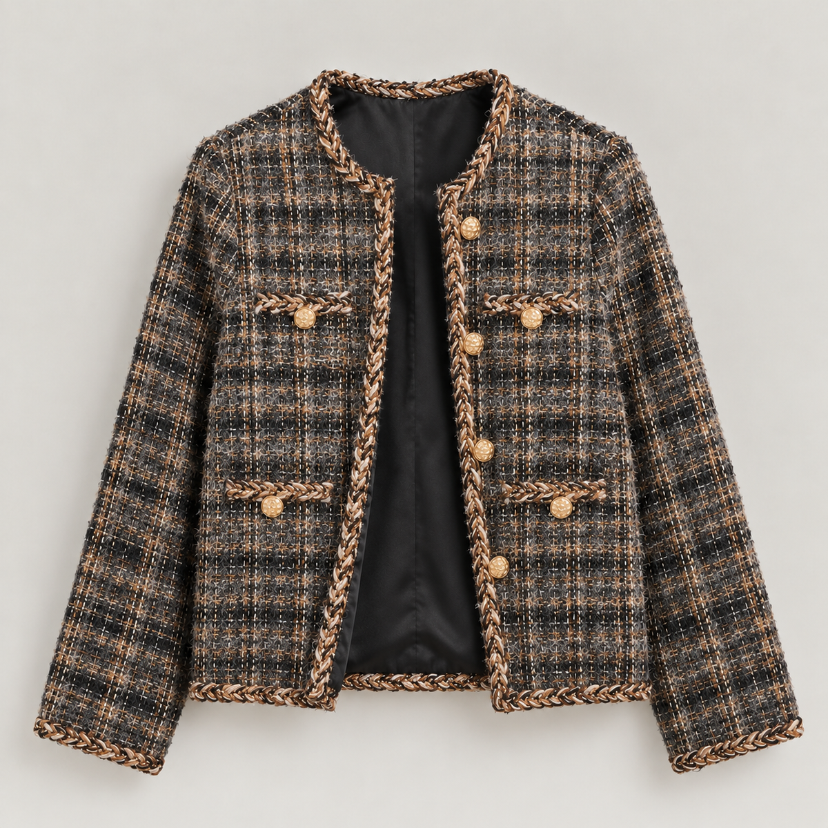 Textured Bouclé Tweed Jacket - Women One Size