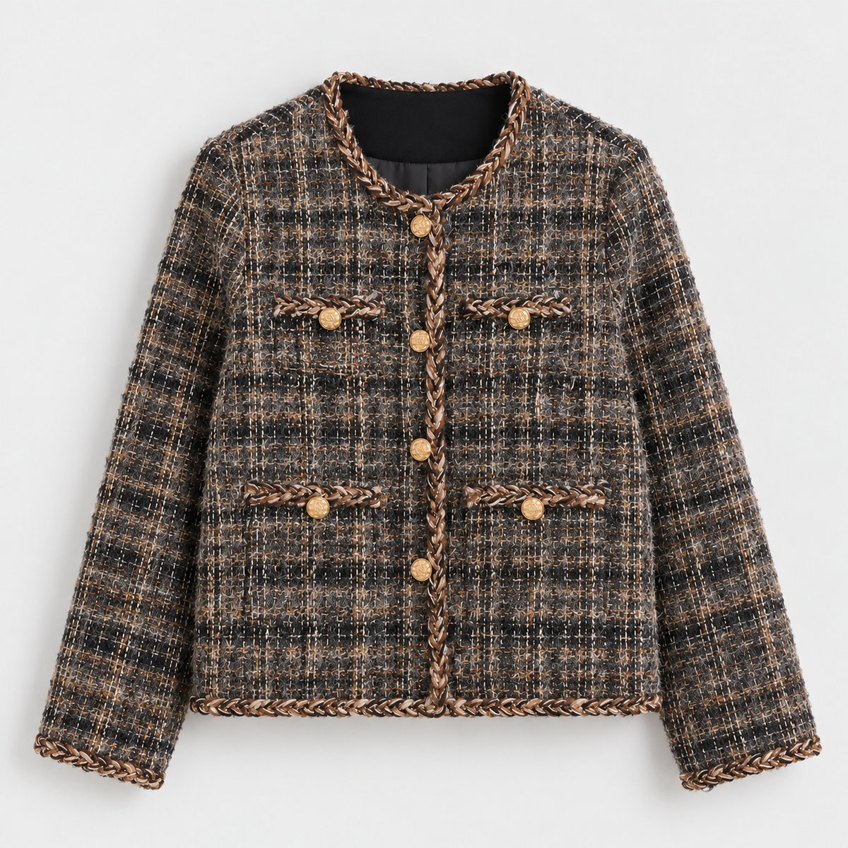 Textured Bouclé Tweed Jacket - Women One Size