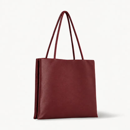 LUNE Double Compartment Lambskin Shoulder Tote - Medium