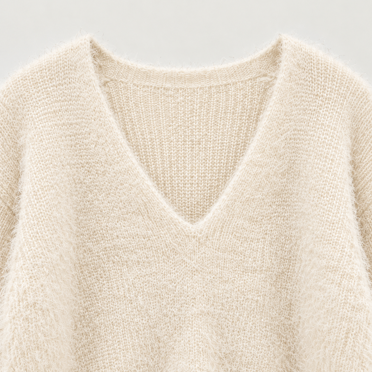 Pine Needle V-Neck Knit Sweater - Women One Size