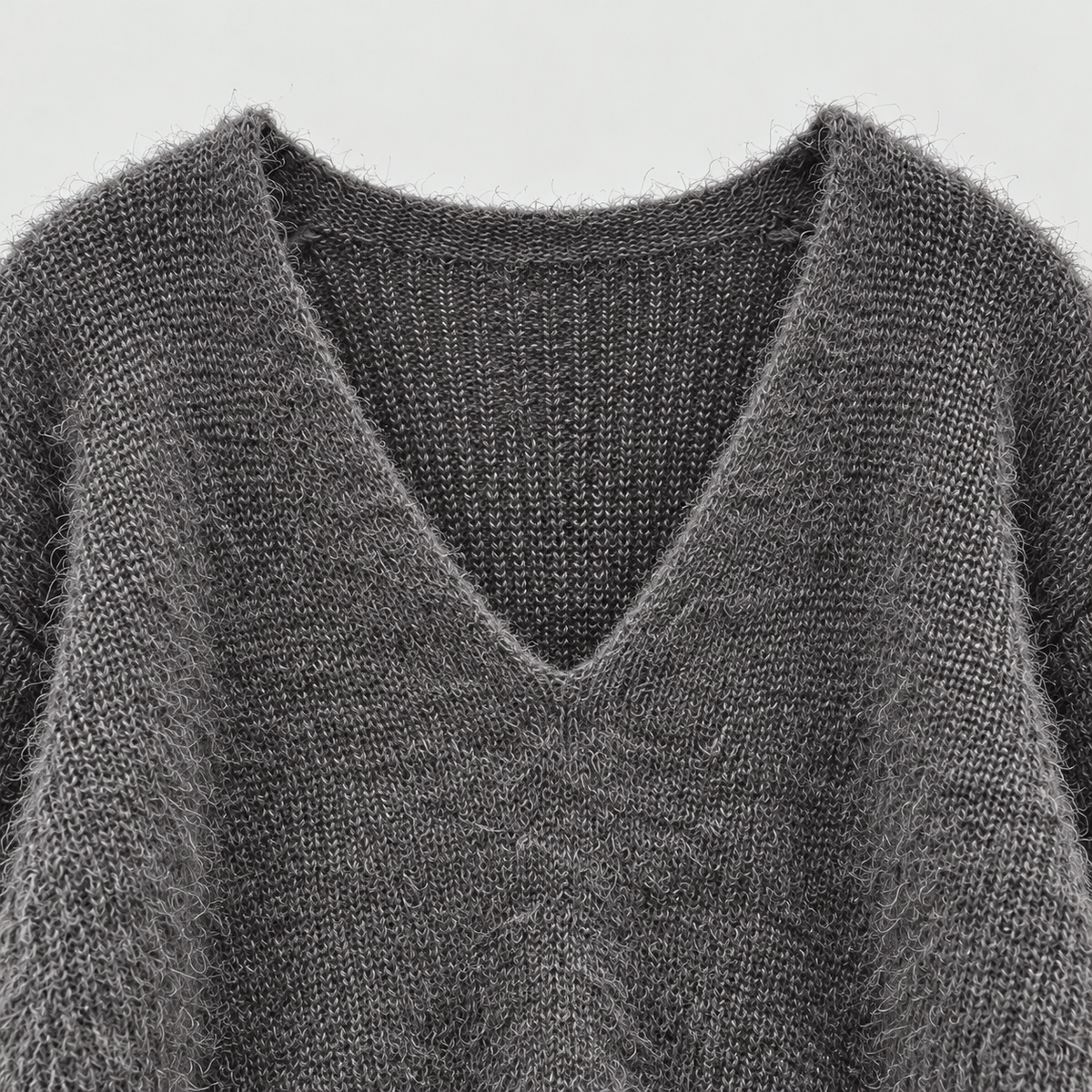 Pine Needle V-Neck Knit Sweater - Women One Size