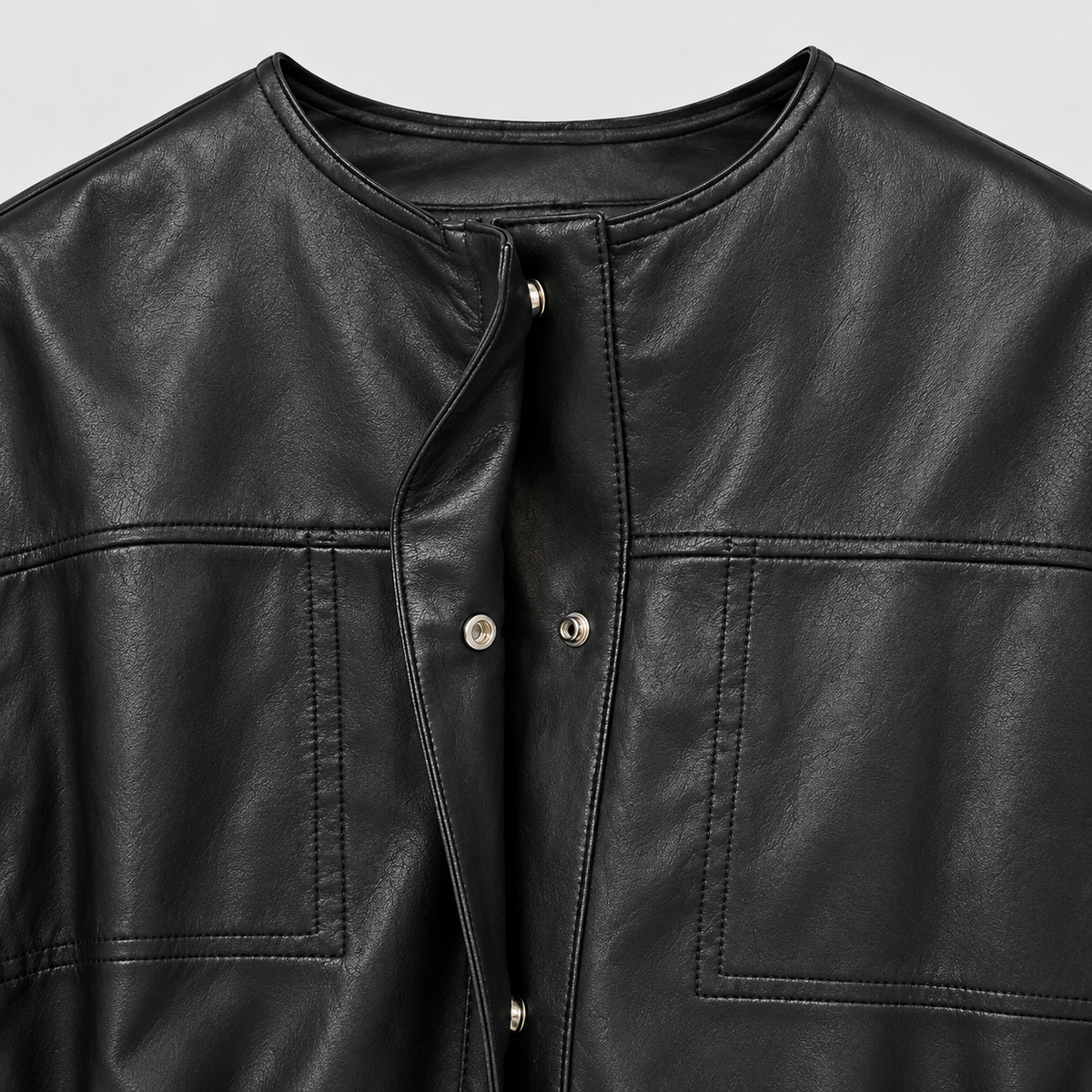Refined Vegan Leather Drawstring Jacket – Women One Size