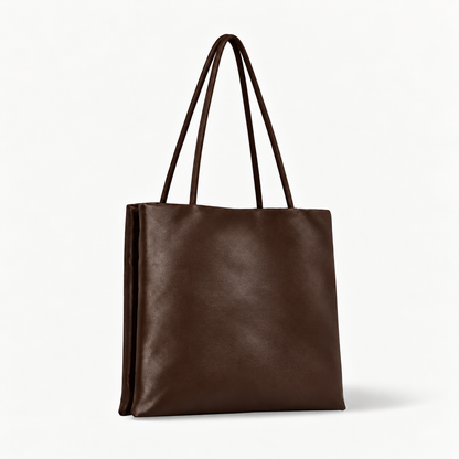 LUNE Double Compartment Lambskin Tote - Small