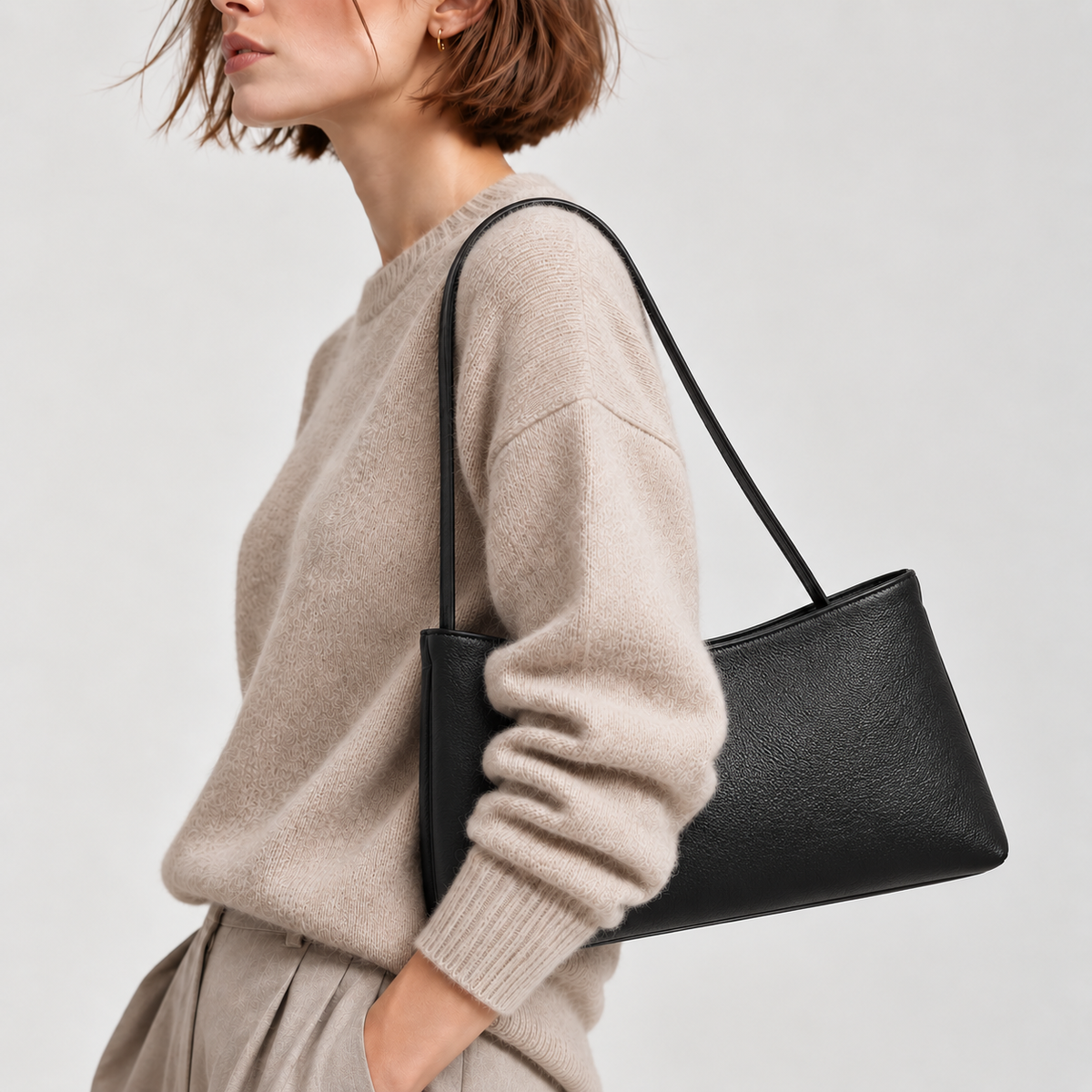 MIREN Refined Cowhide Leather Shoulder Bag