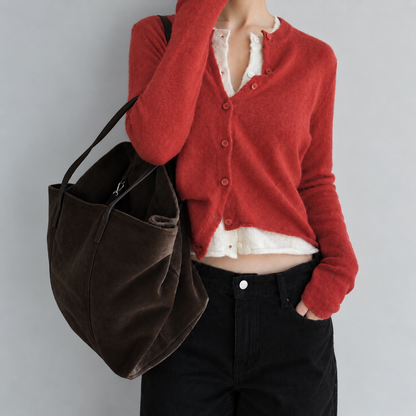 Mohair Knit Cardigan - Women One Size