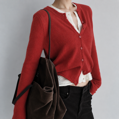 Mohair Knit Cardigan - Women One Size