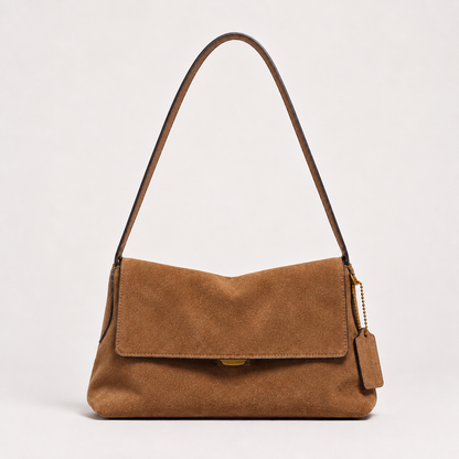 MILA Cowhide Suede Flap Shoulder Bag