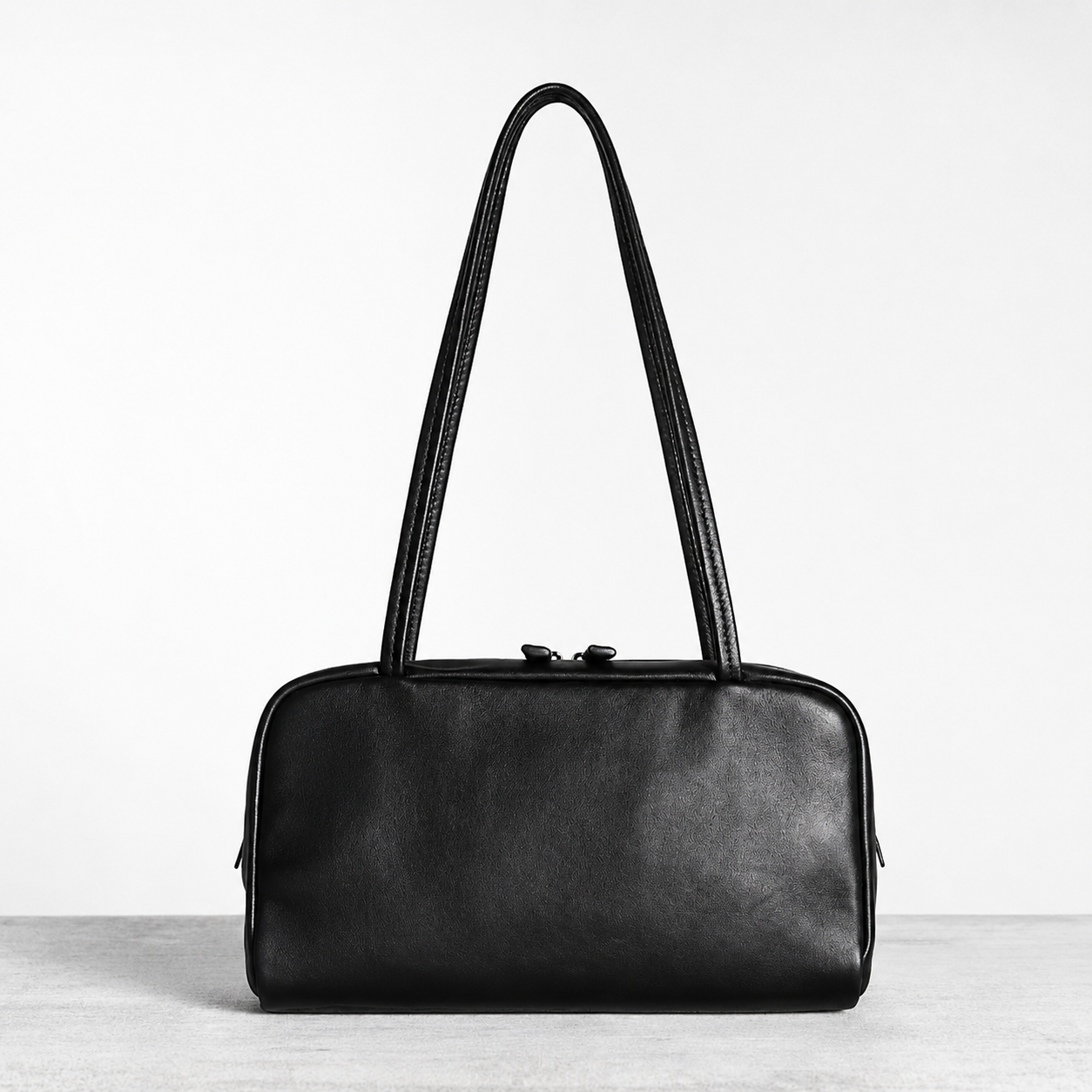 ROEN Double-Zip Lambskin Bowling Shoulder Bag