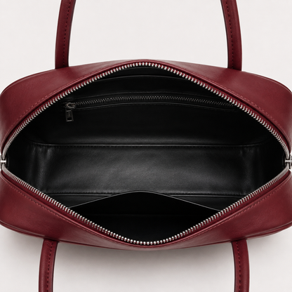 ROEN Double-Zip Lambskin Bowling Shoulder Bag