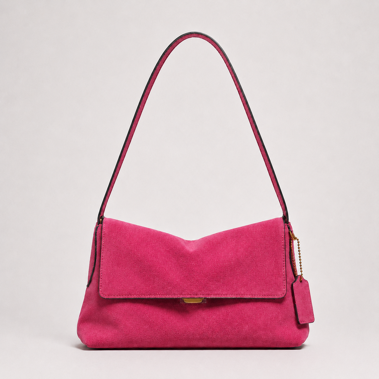MILA Cowhide Suede Flap Shoulder Bag