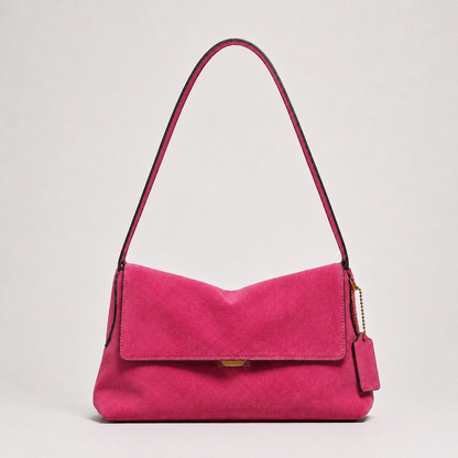MILA Cowhide Suede Flap Shoulder Bag