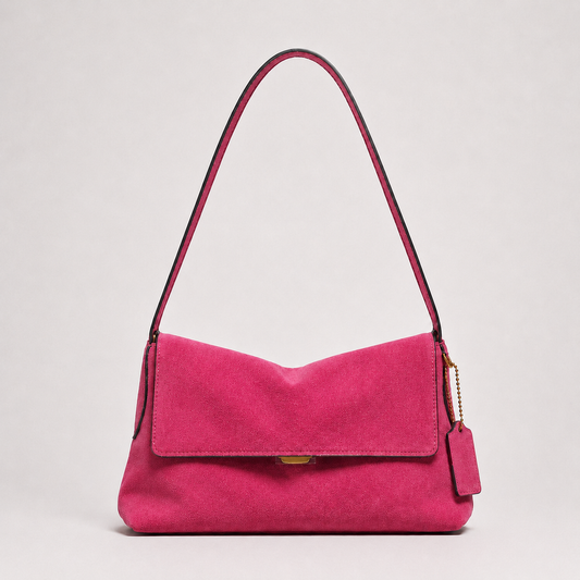 MILA Cowhide Suede Flap Shoulder Bag