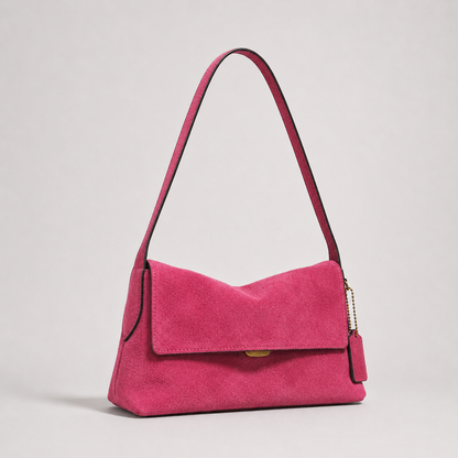 MILA Cowhide Suede Flap Shoulder Bag