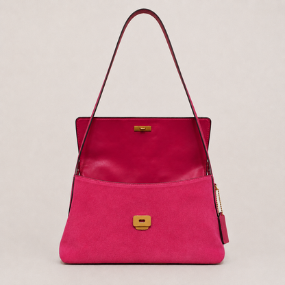 MILA Cowhide Suede Flap Shoulder Bag
