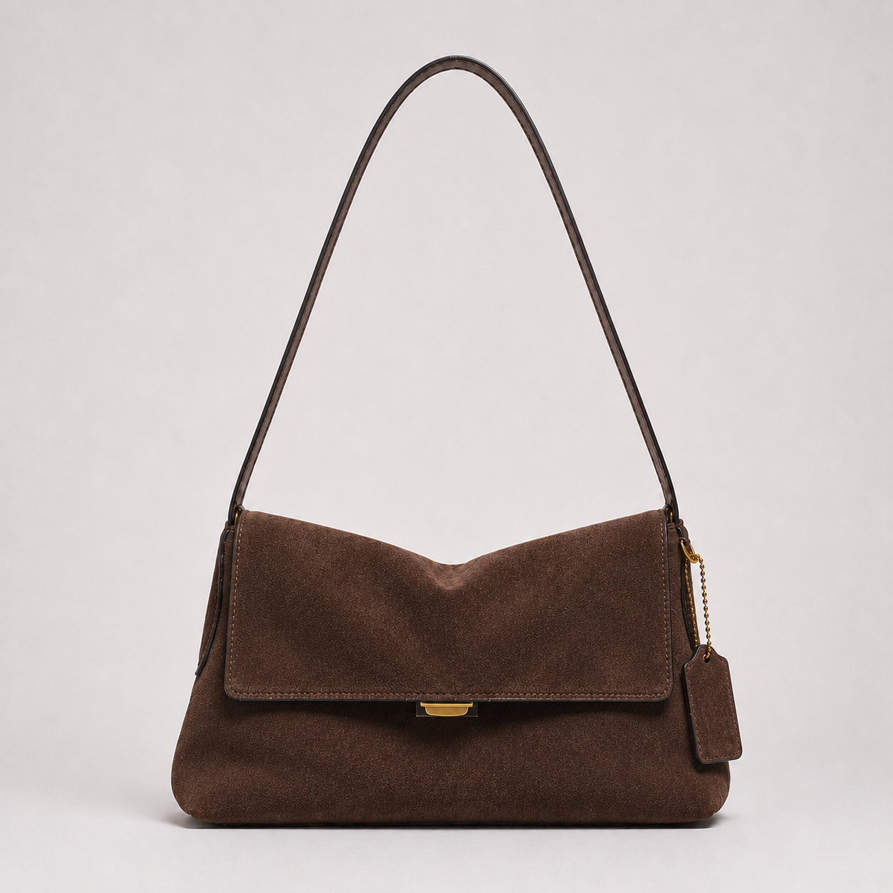 MILA Cowhide Suede Flap Shoulder Bag