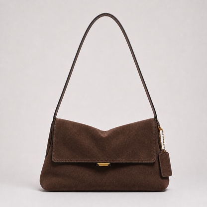 MILA Cowhide Suede Flap Shoulder Bag