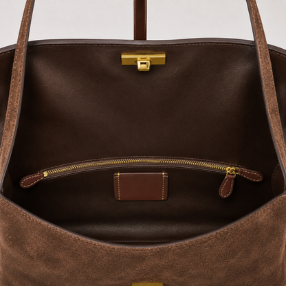 MILA Cowhide Suede Flap Shoulder Bag