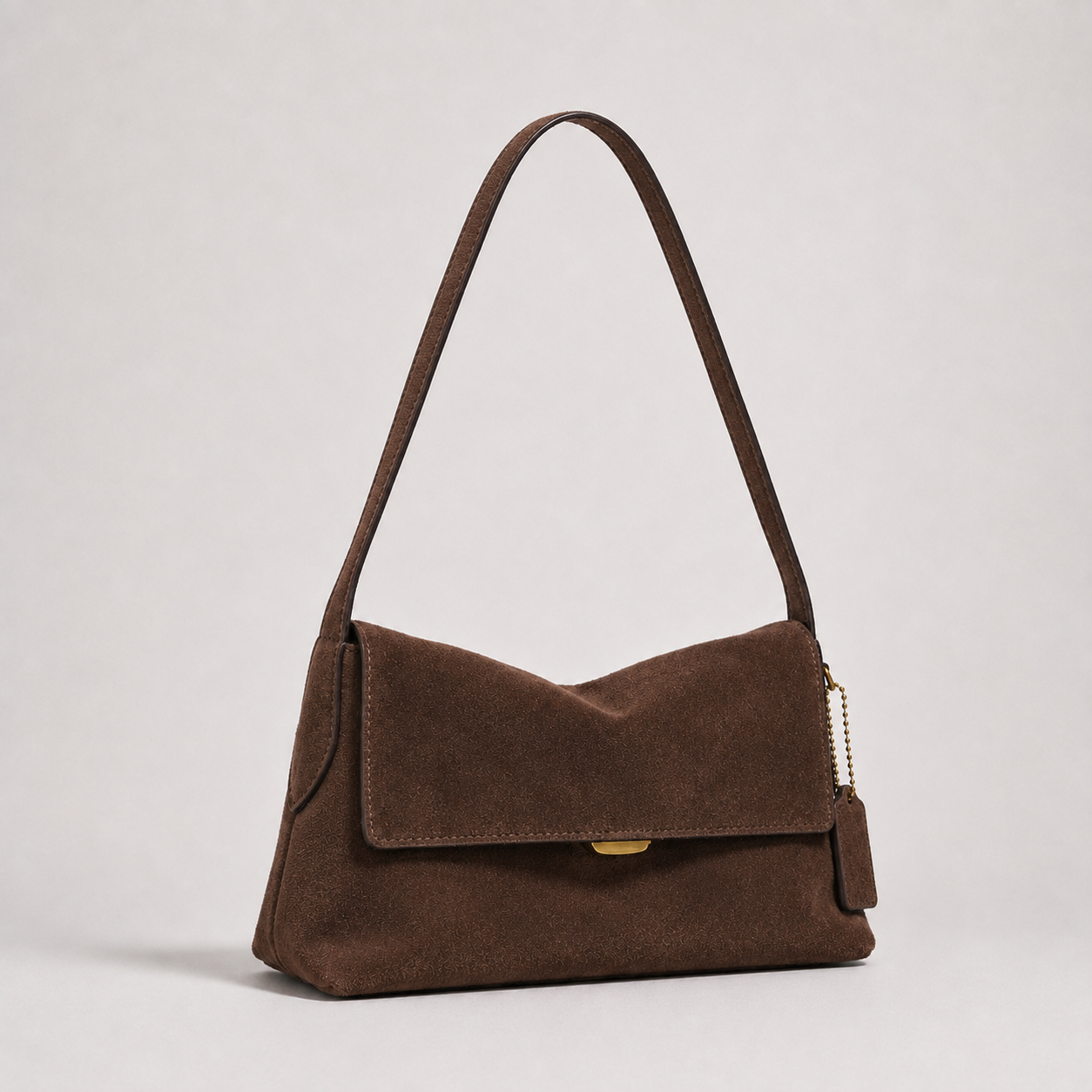 MILA Cowhide Suede Flap Shoulder Bag