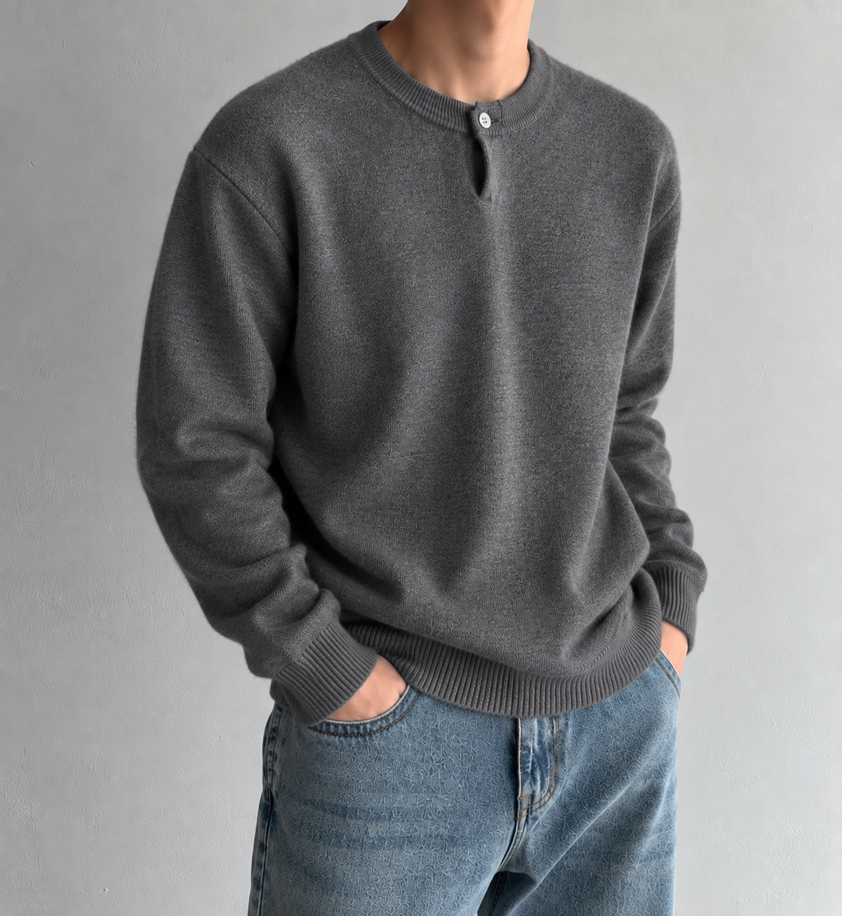 ELIO One-Button Textured Knit  - Men  (Unisex)