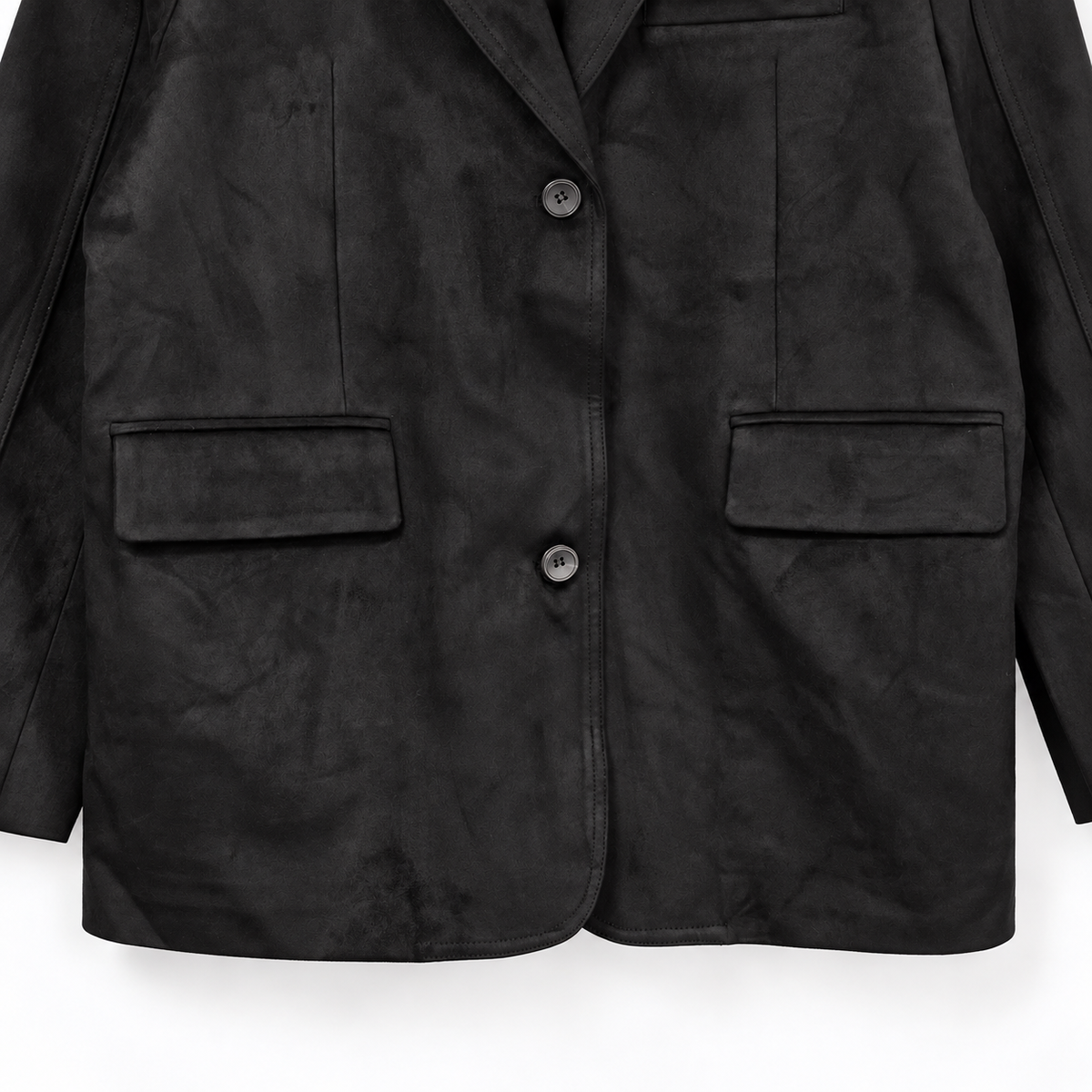 Suede Relaxed Blazer Jacket - Women One Size