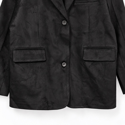 Suede Relaxed Blazer Jacket - Women One Size