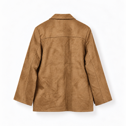 Suede Relaxed Blazer Jacket - Women One Size