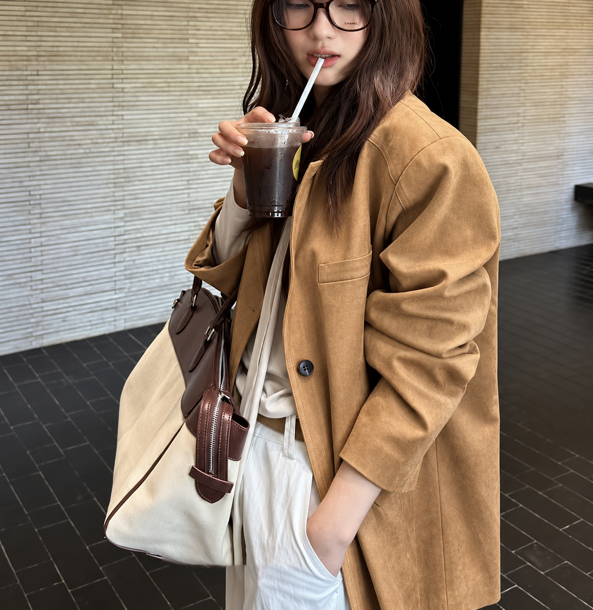 Suede Relaxed Blazer Jacket - Women One Size
