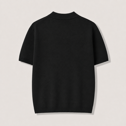 Double Flap Pocket Knit Polo - Men One Size